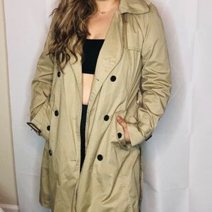 Lands End khaki trench coat size M